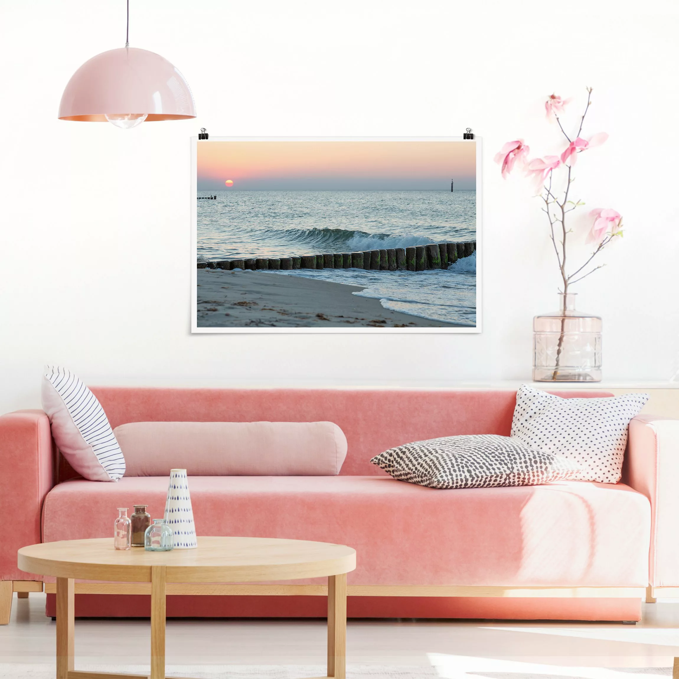 Poster Sonnenuntergang am Meer günstig online kaufen