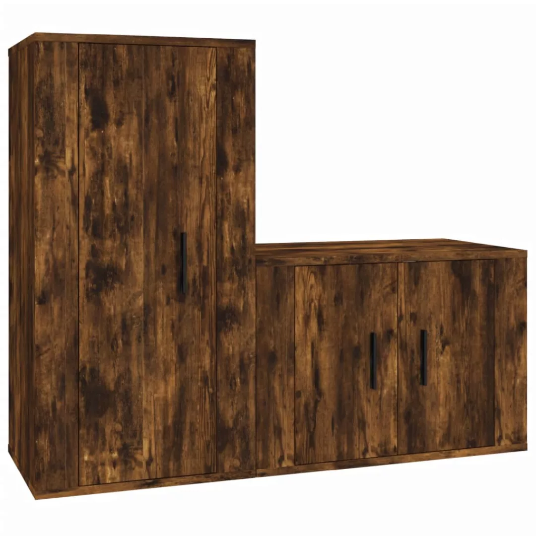Vidaxl 2-tlg. Tv-schrank-set Räuchereiche Holzwerkstoff günstig online kaufen