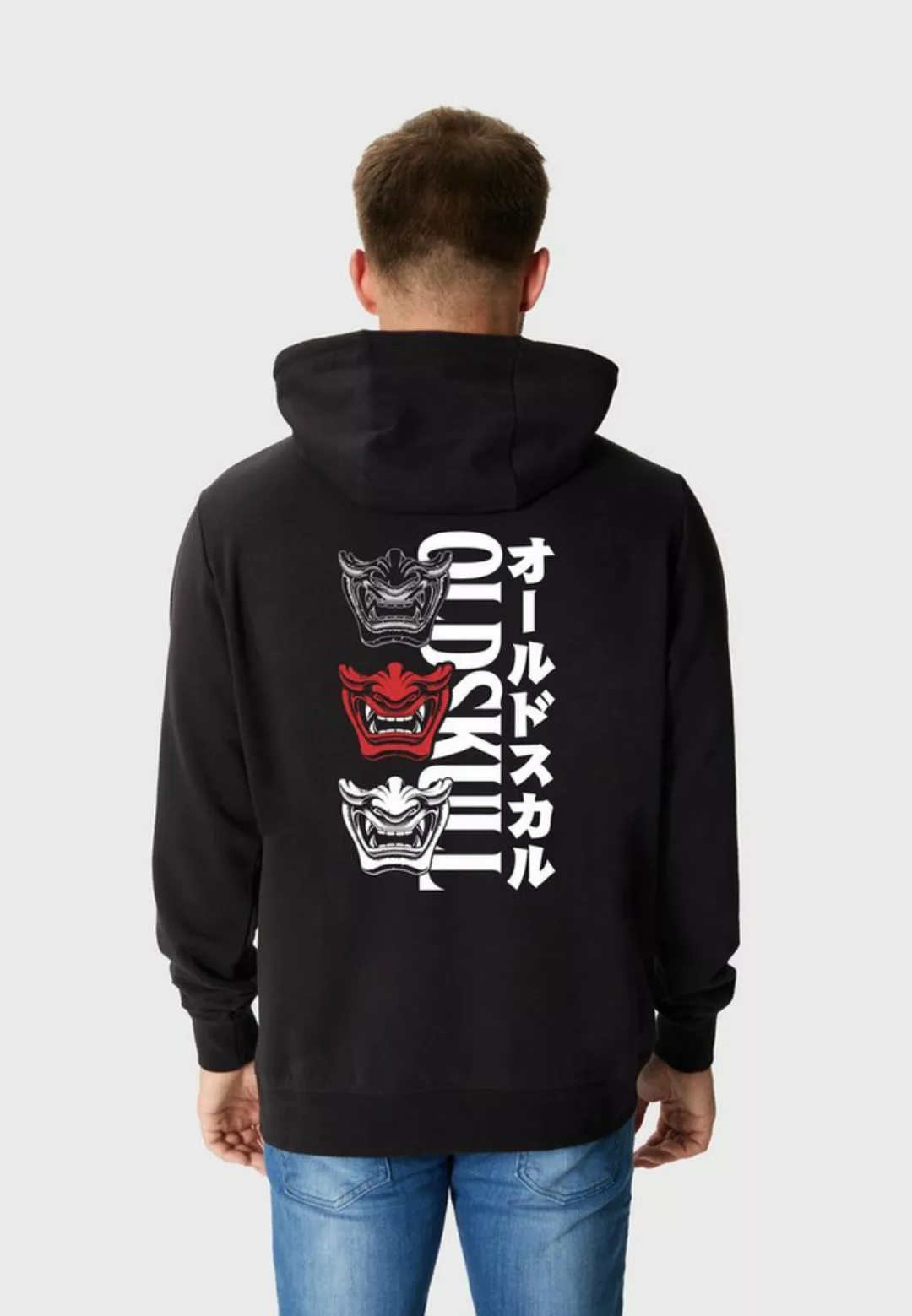 Oldskull Hoodie Asian Triple Mask Logo Graphic günstig online kaufen