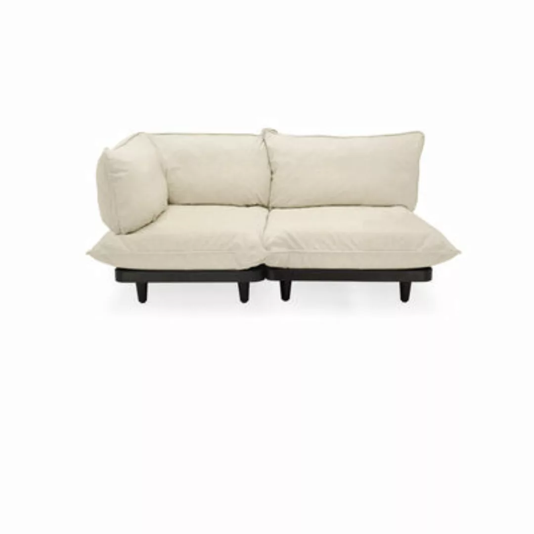 Gartensofa 2-Sitzer Paletti set textil beige / 2-Sitzer - Armlehne links / günstig online kaufen
