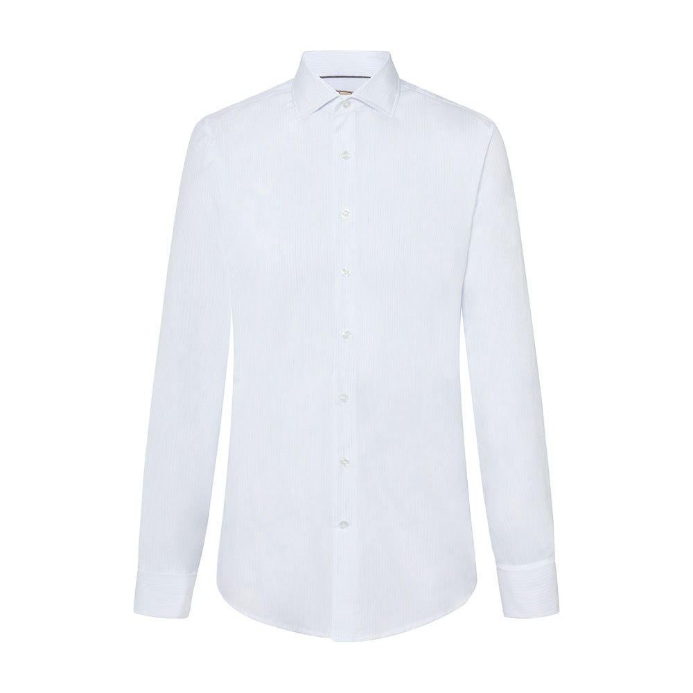 Hackett Mayfair Lux Lin Bengal Stripe Langarm Hemd M White / Sky günstig online kaufen