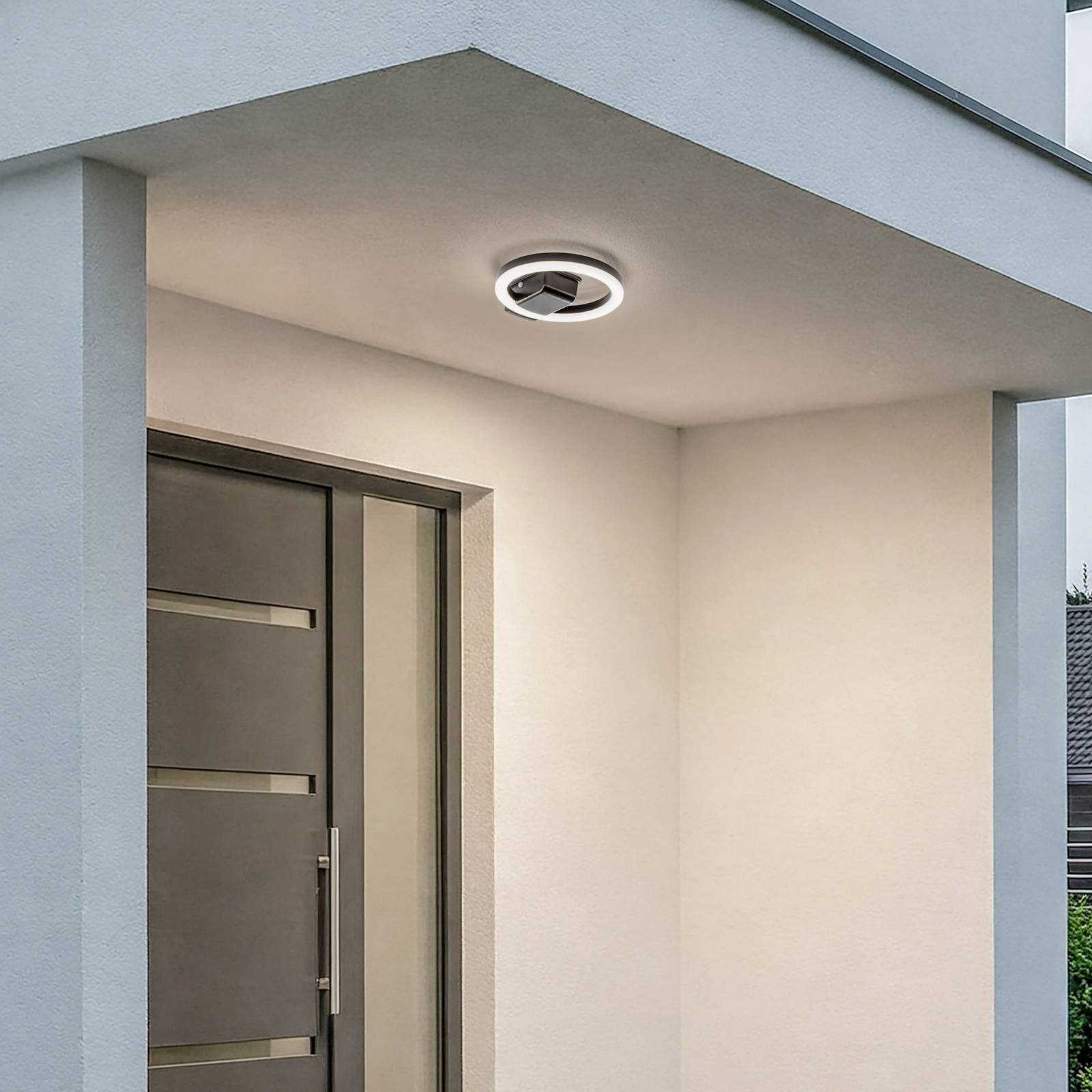 Lindby LED-Außendeckenleuchte Finian, Ø 22 cm, CCT, dimmbar günstig online kaufen