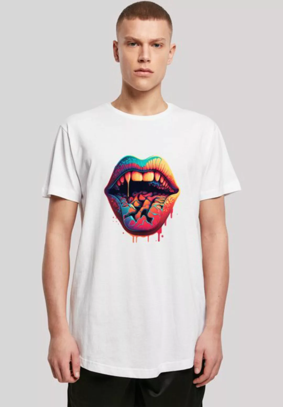 F4NT4STIC T-Shirt "Drooling Lips LONG TEE", Print günstig online kaufen