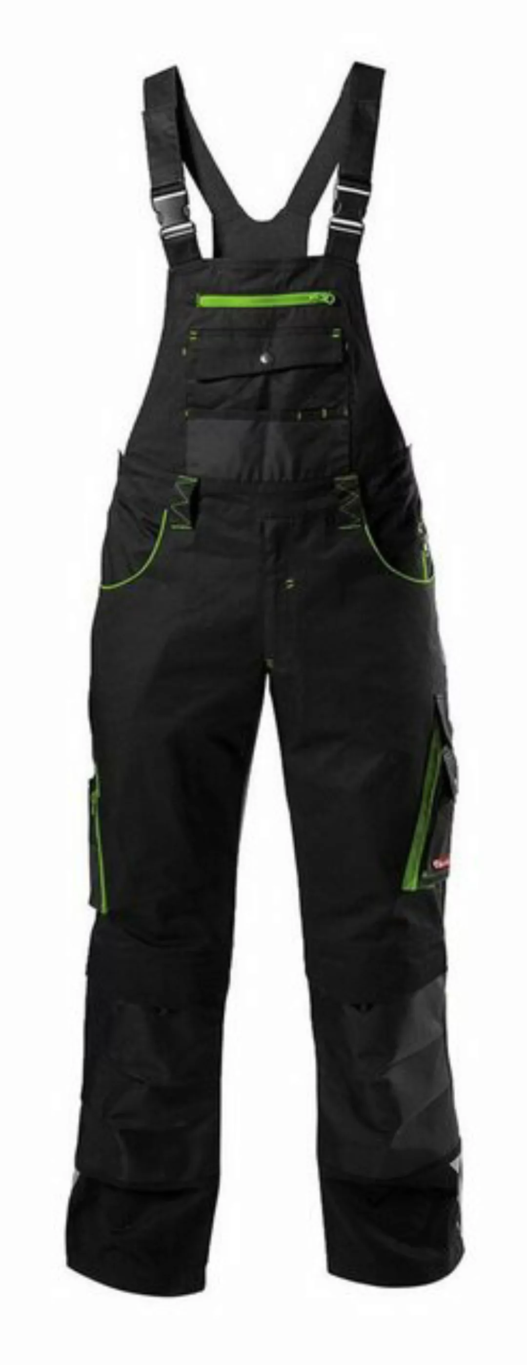 fortis Latzhose Herren twenty-four, schwarz/limegreen, Größe 62 günstig online kaufen