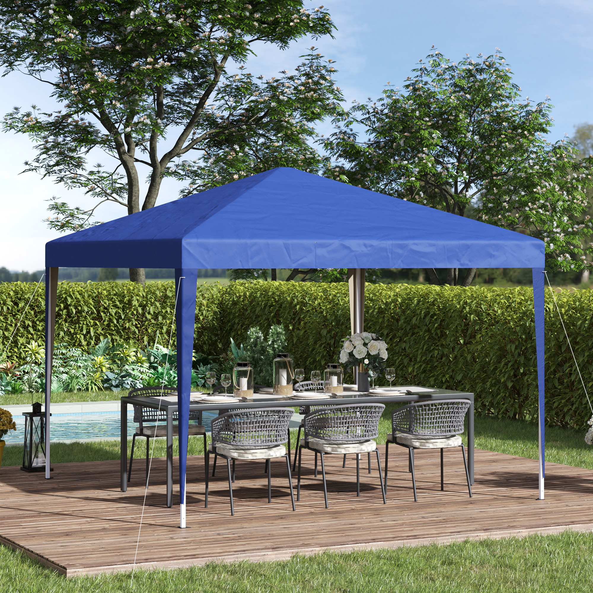 Outsunny Pavillon ca. 3x3m, wasserabweisend Stabil Winterfest Pop-up Faltpa günstig online kaufen