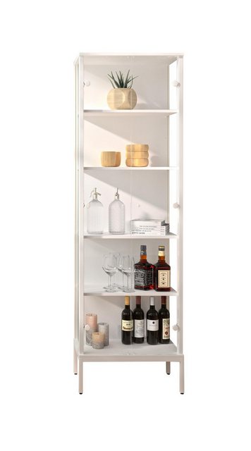 freiraum Vitrine STEP 5 Fächer, 2 Türen, 4 Böden, in Weiß - 57,4x187,6x32,7 günstig online kaufen