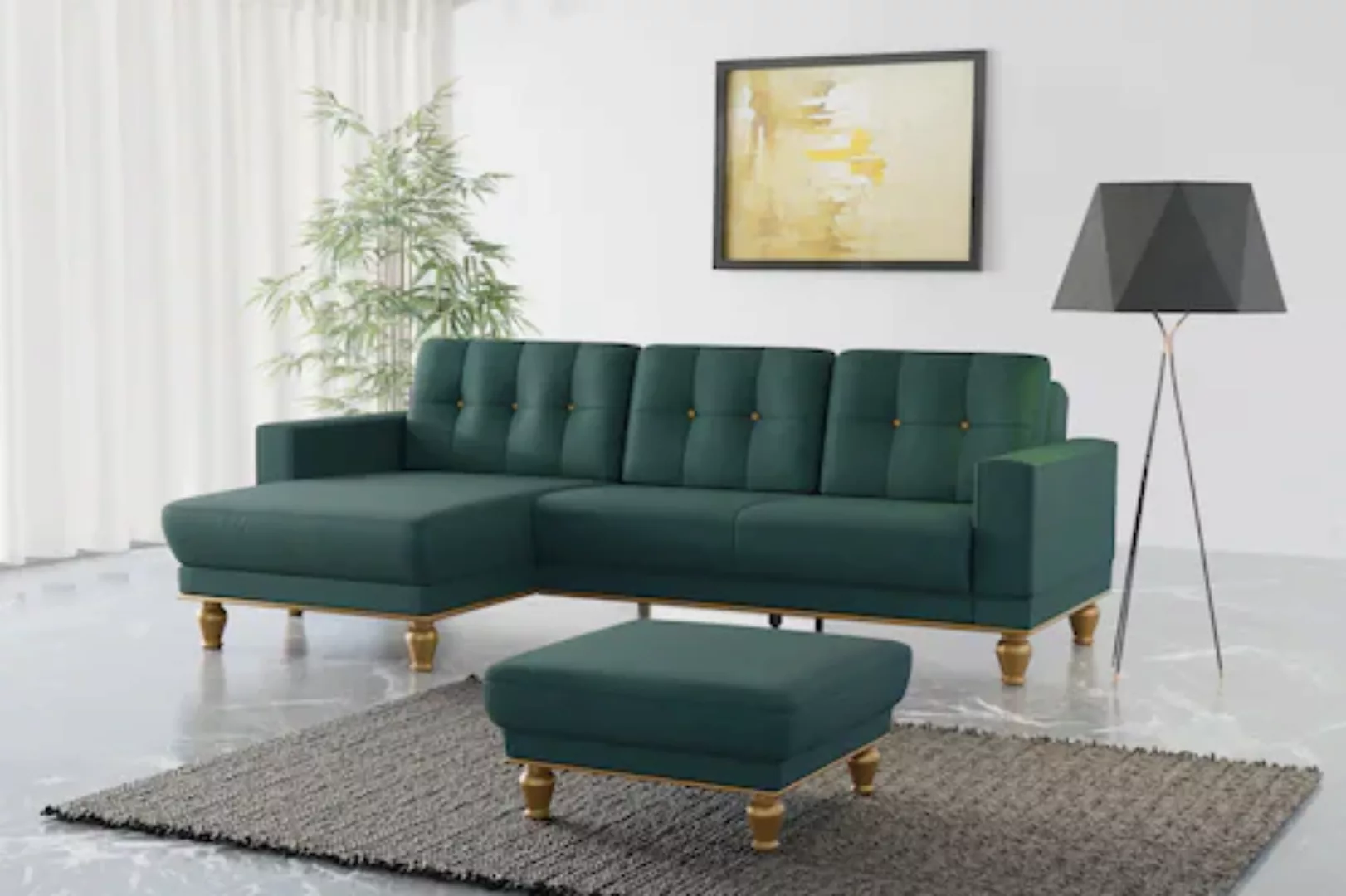 sit&more Ecksofa »Orient 5 L-Form«, mit Strass-Stein, wahlweise mit Bettfun günstig online kaufen