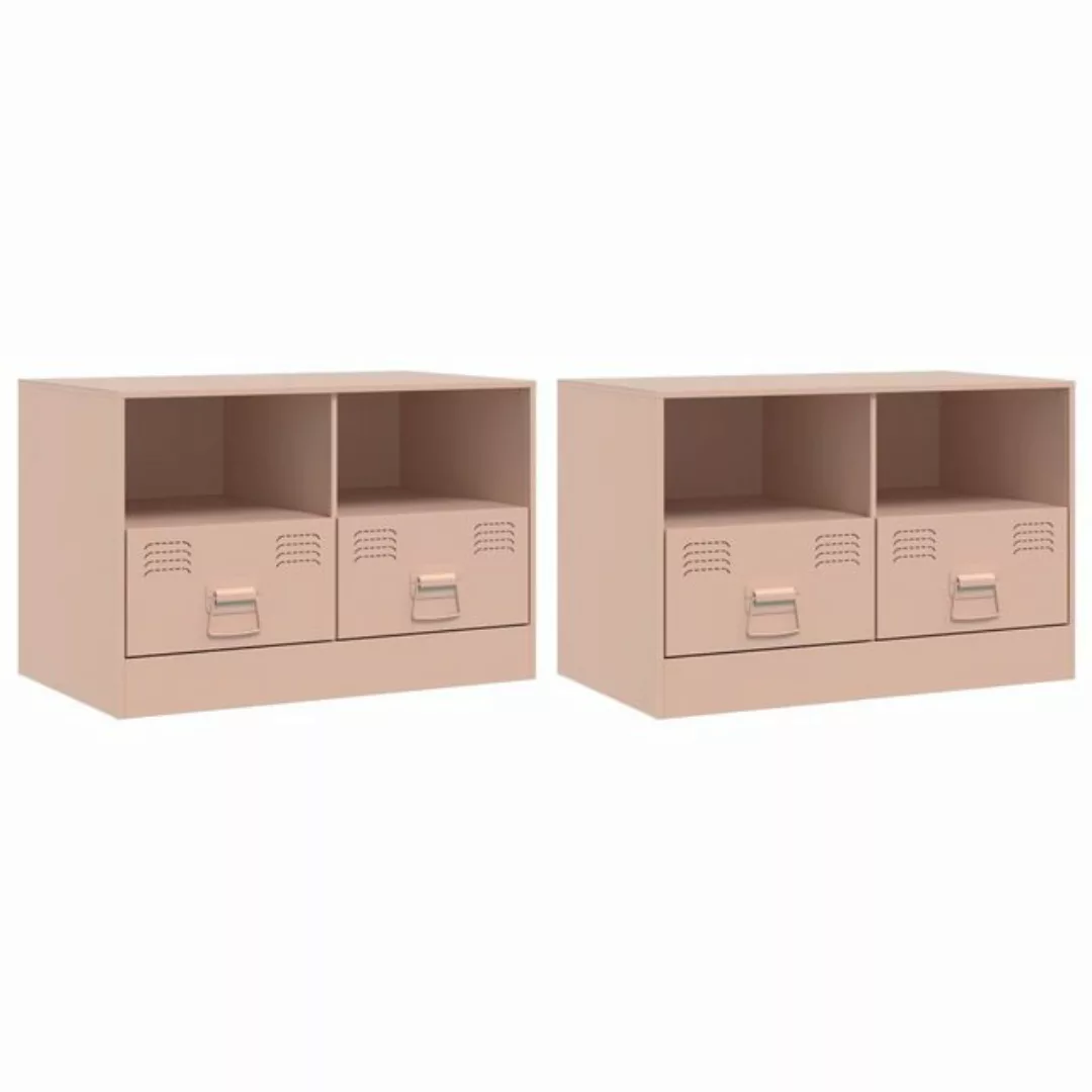 vidaXL TV-Schrank TV-Schränke 2 Stk Rosa 67x39x44 cm Stahl günstig online kaufen