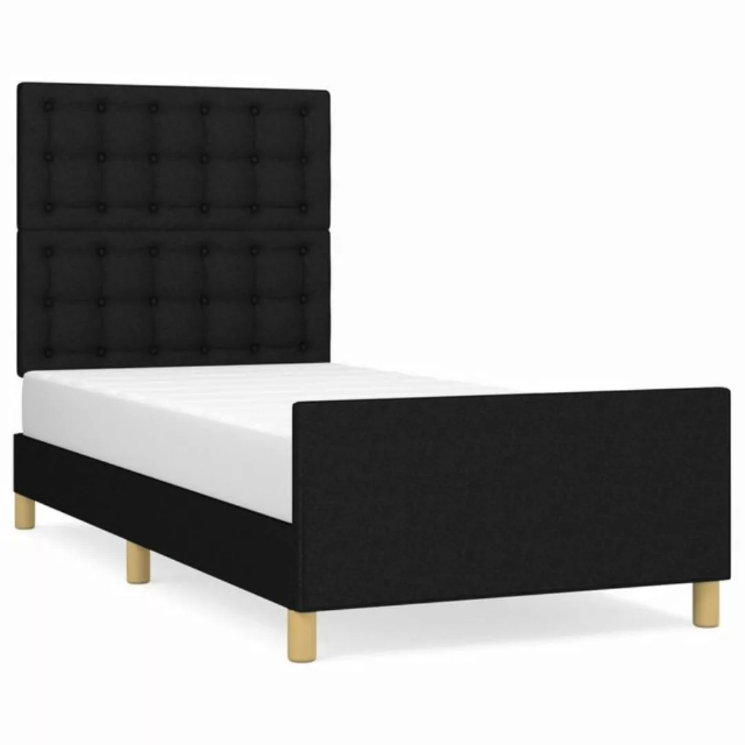 furnicato Bett Bettgestell mit Kopfteil Schwarz 80x200 cm Stoff günstig online kaufen