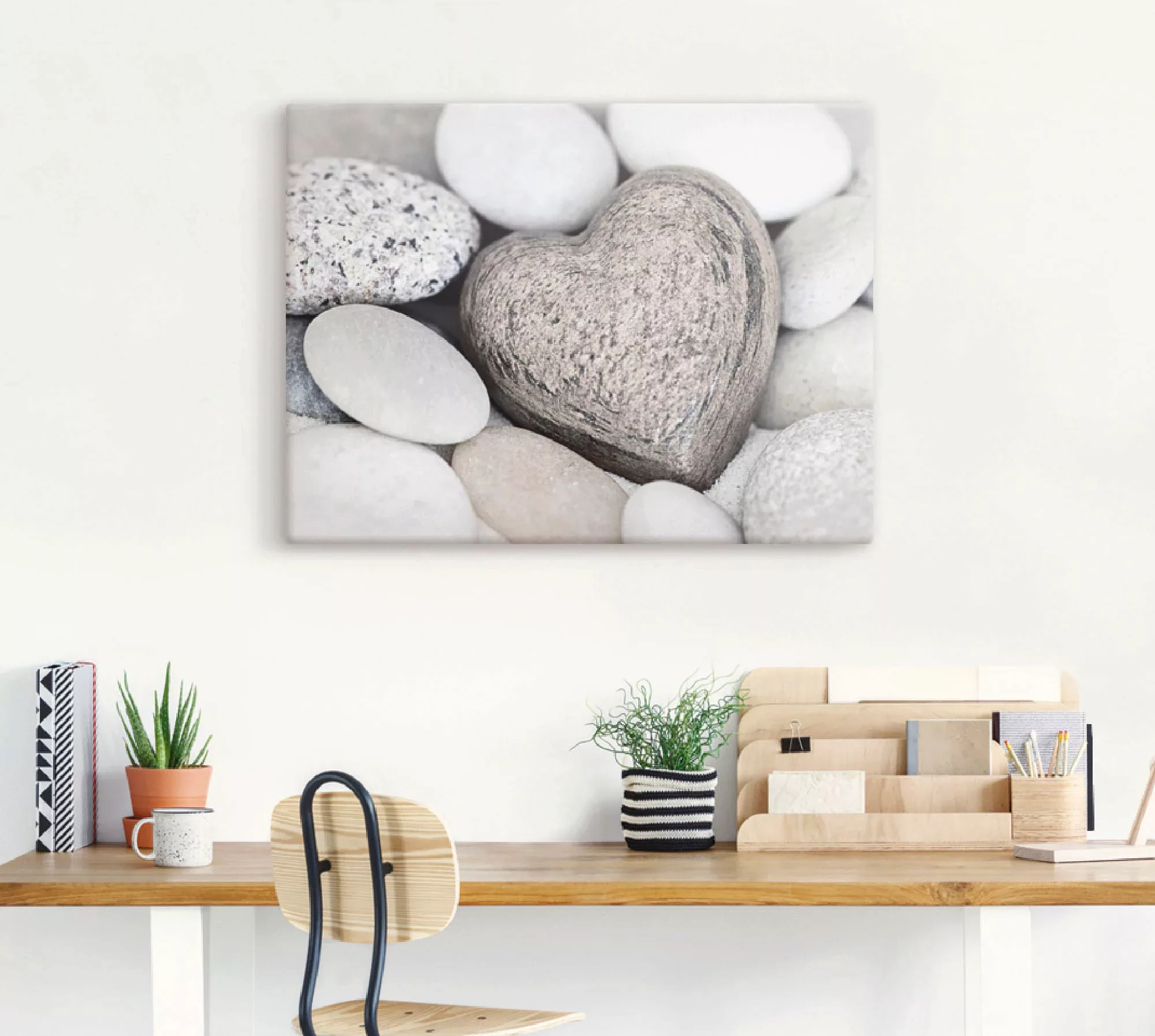 Artland Wandbild "Steinherz", Zen, (1 St.), als Leinwandbild, Poster, Wanda günstig online kaufen