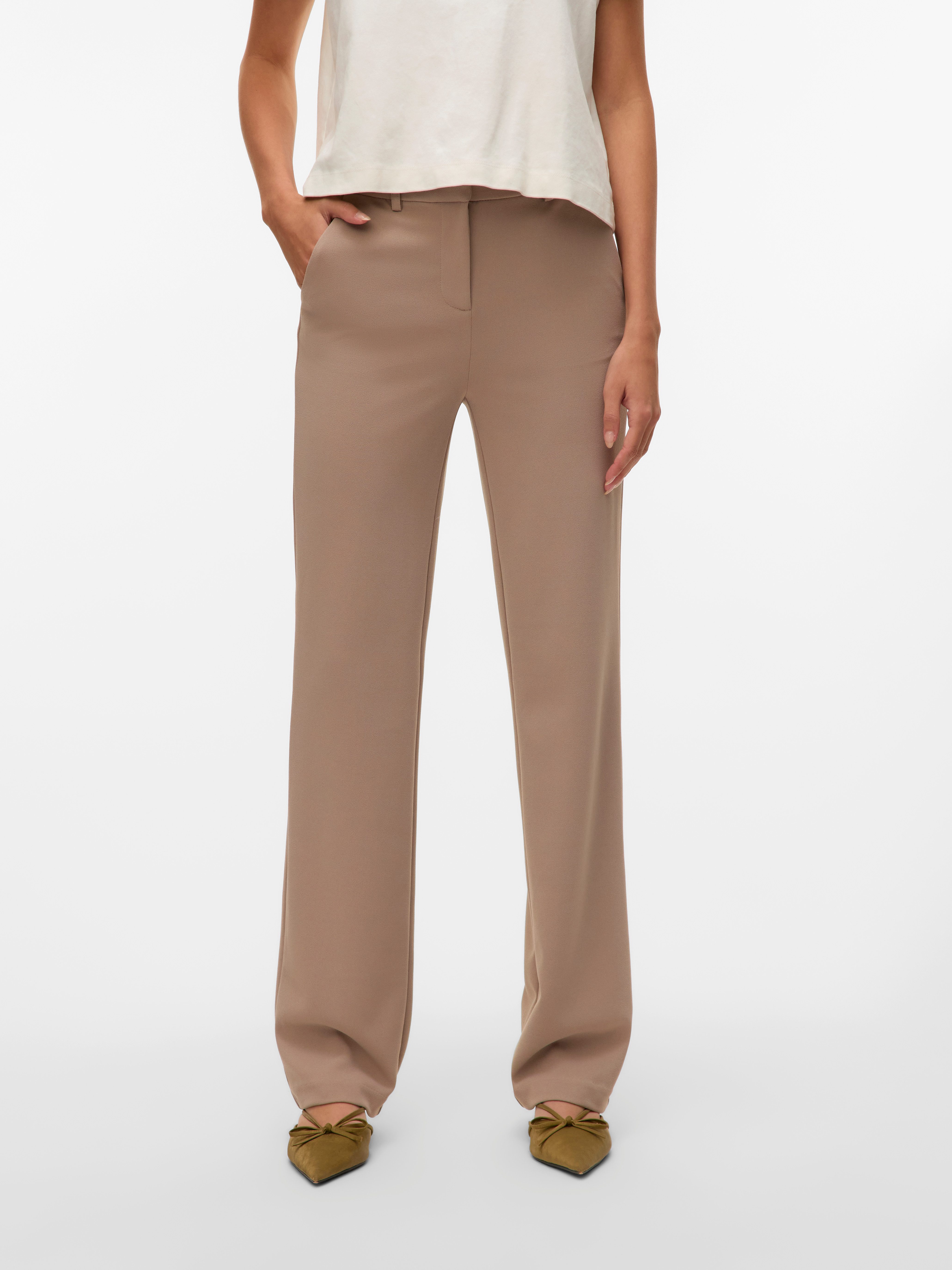 Vero Moda Anzughose "VMZAMIRA MW SLIM STRAIGHT PANT NOOS", mit Gürtelschlau günstig online kaufen