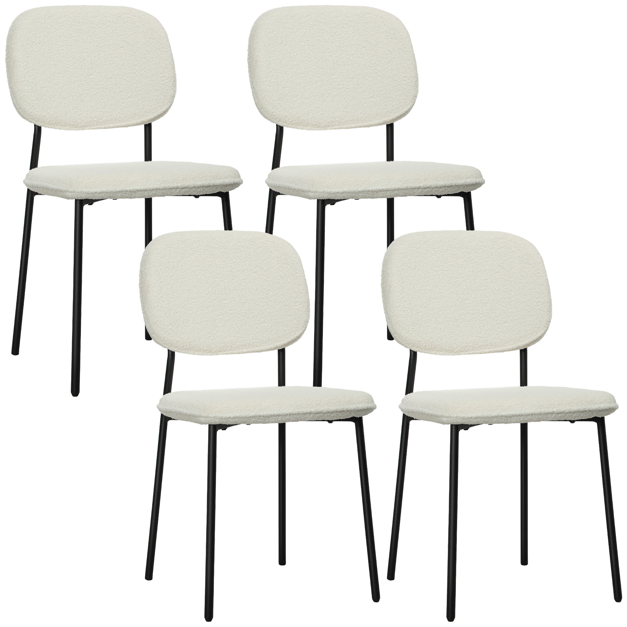HOMCOM Esszimmerstühle 4er Set Küchenstuhl mit Rückenlehne, Samtoptik, Pols günstig online kaufen