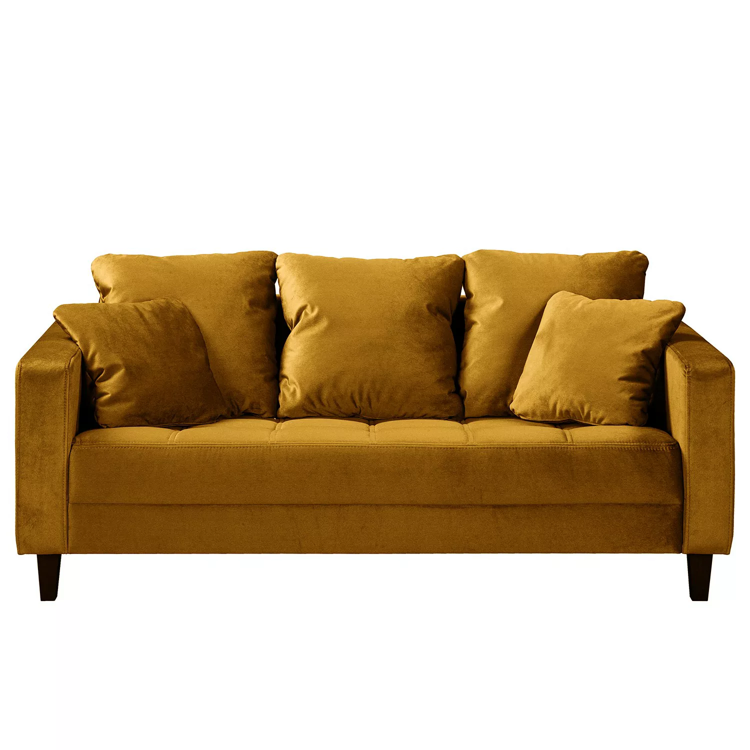 home24 Red Living Sofa Elnora 2-Sitzer Senfgelb Samt 178x85x90 cm günstig online kaufen