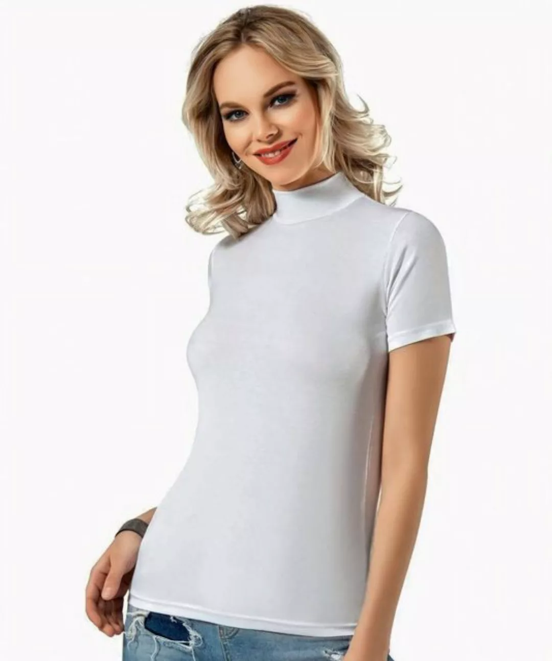 Kota T-Shirt-Body Damen Shirt Halbarm Top mit Halbkragen - Bodyshirt Unterh günstig online kaufen