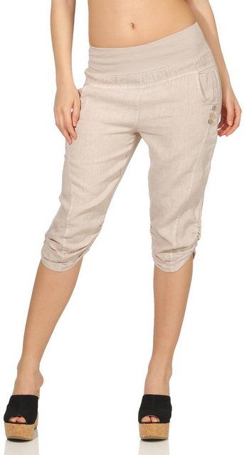 malito more than fashion Caprihose 7988 Capri Leinen Hose mit elastischem B günstig online kaufen