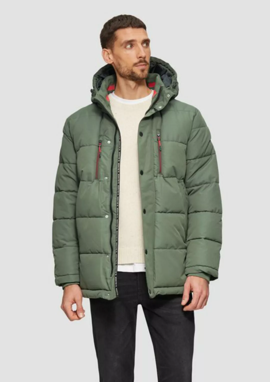 s.Oliver Allwetterjacke Gesteppter Parka mit abnehmbarer Kapuze Tape günstig online kaufen