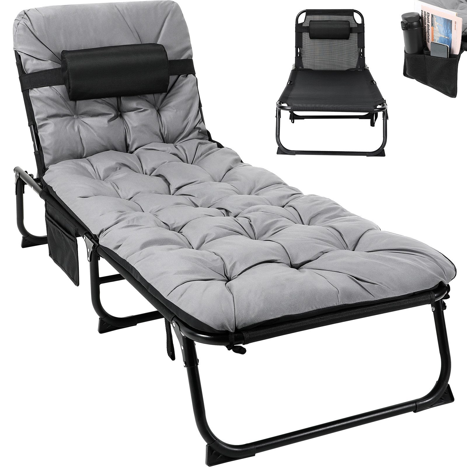 TLGREEN Klappbett Gästebett,Gartenliege,XL Sonnenliege,5-stufig Verstellbar günstig online kaufen
