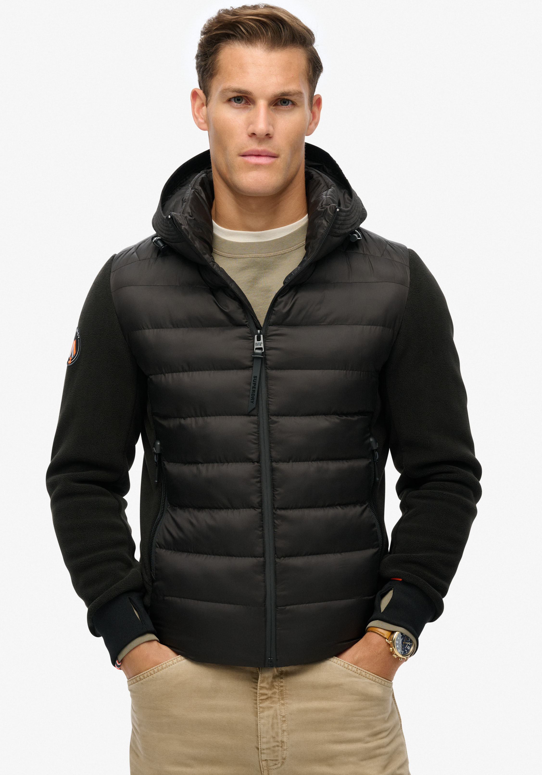 Superdry Steppjacke "HOODED STORM FLEECE BOMBER", mit Kapuze günstig online kaufen