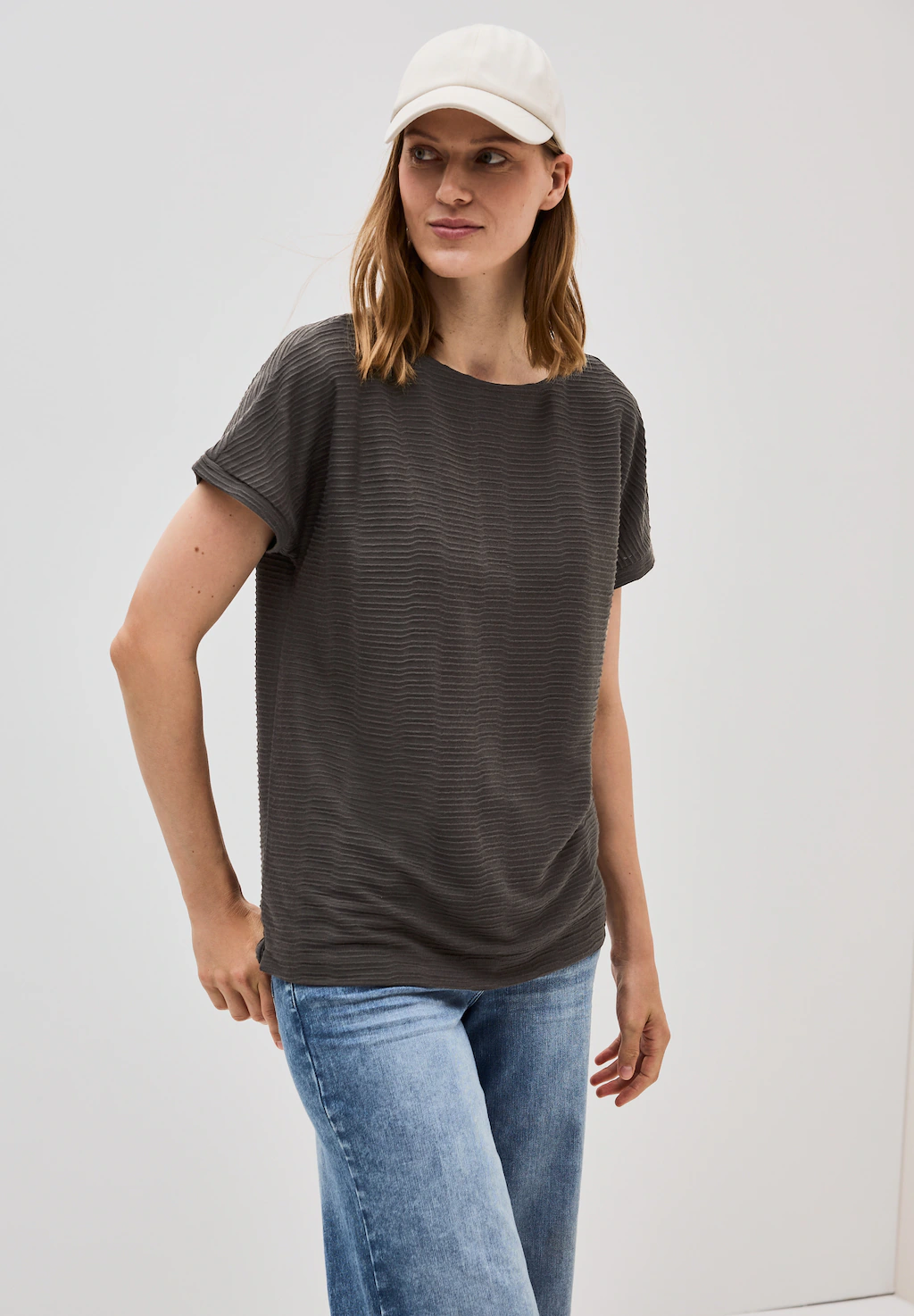 Cecil T-Shirt, aus elastischem Materialmix günstig online kaufen