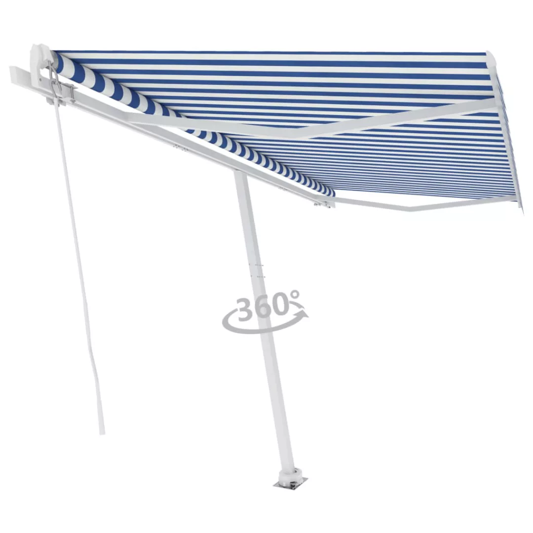 Standmarkise Einziehbar Handbetrieben 400x350 Cm Blau/weiß günstig online kaufen