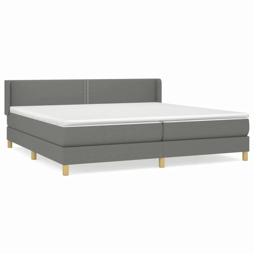 Vidaxl Boxspringbett Mit Matratze Dunkelgrau 200x200 Cm Stoff günstig online kaufen