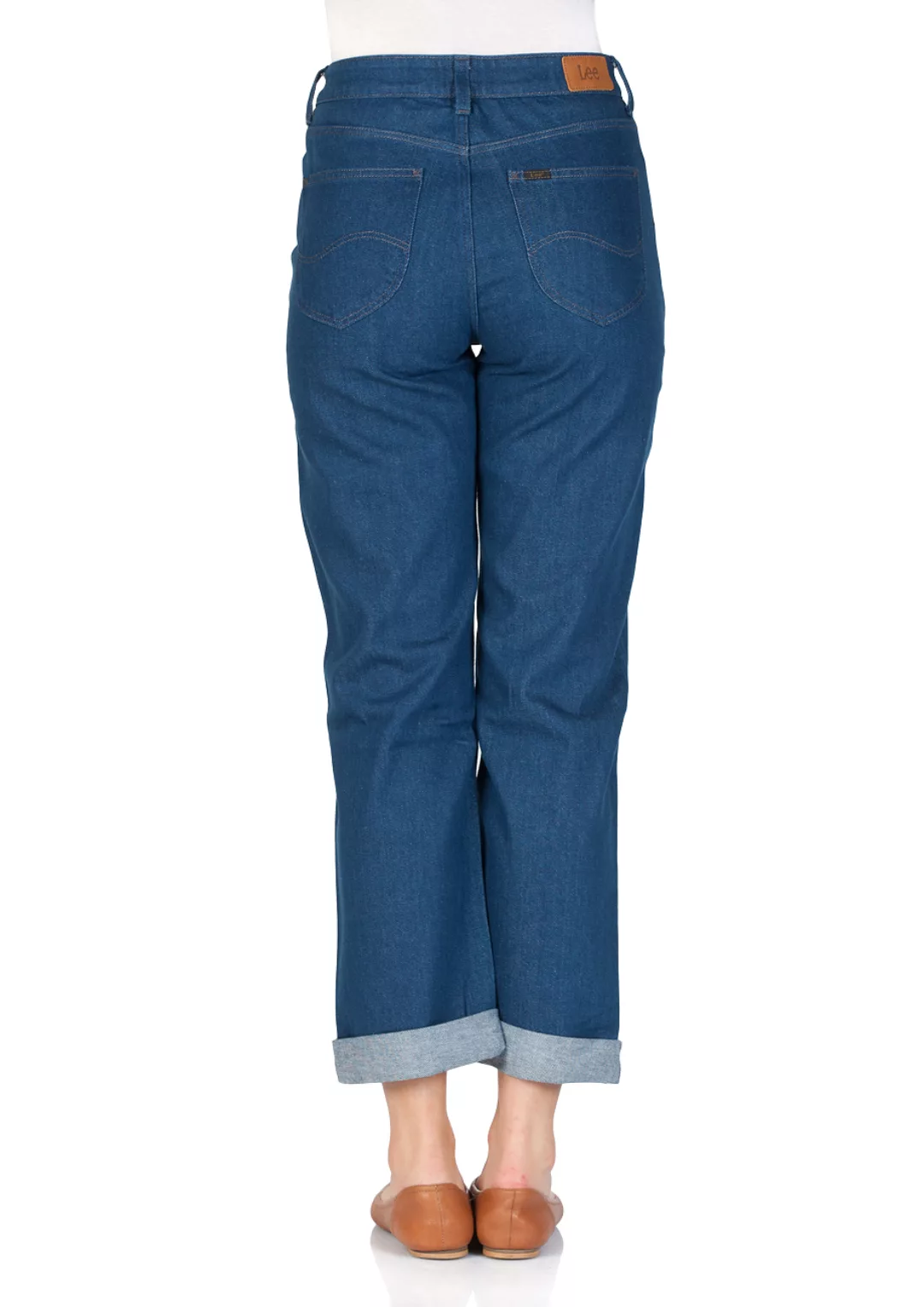 Lee Damen Jeans Mom - Relaxed Fit - Blau - Rinse günstig online kaufen