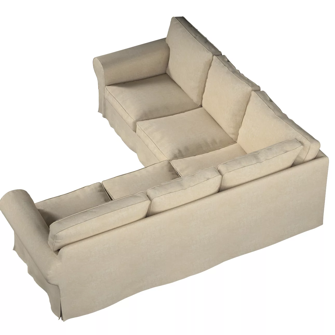 Bezug für Ektorp Ecksofa, grau-beige, Sofahusse für Ektorp Ecksofa, Chenill günstig online kaufen