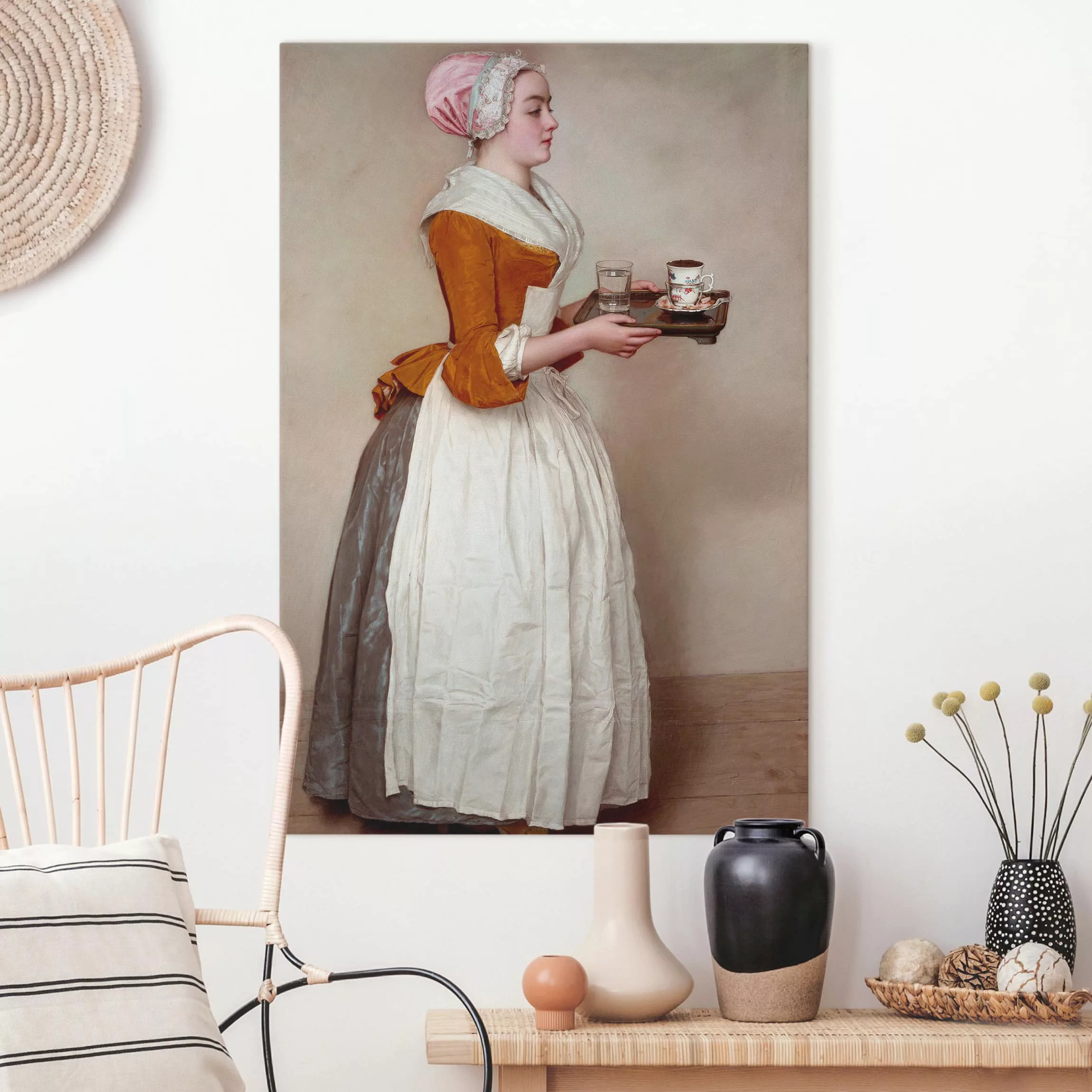 Leinwandbild Portrait - Hochformat Jean Etienne Liotard - Das Schokoladenmä günstig online kaufen