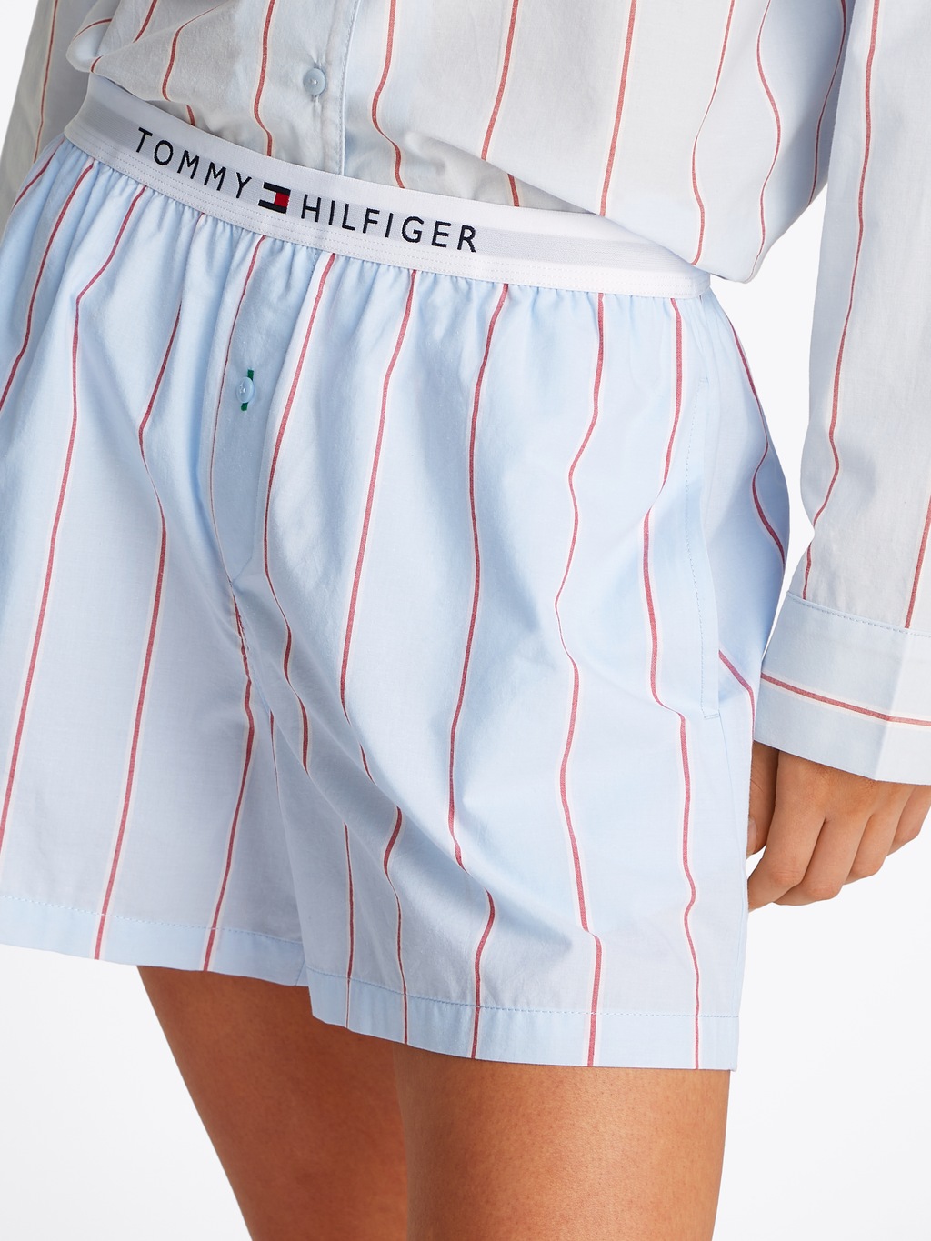 Tommy Hilfiger Underwear Shorts "POPLIN SHORT", mit Streifenmuster, Logobun günstig online kaufen