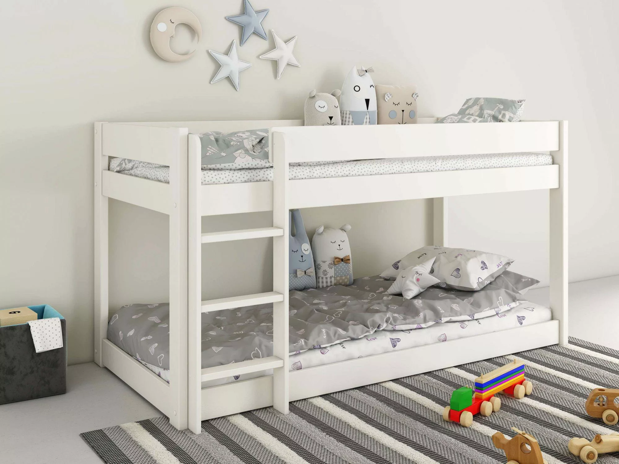 Lüttenhütt Kinderbett "ROBIN,Bodenbett,Etagenbett,Leiter/Einstieg seitenver günstig online kaufen