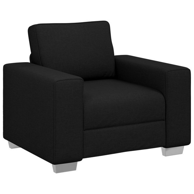 vidaXL Sofa Sessel Schwarz Stoff Mittel Ergonomisch Sessel Rechteckig, 1 Te günstig online kaufen