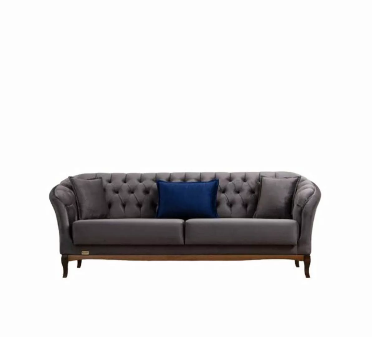 Xlmoebel Chesterfield-Sofa Chesterfield Bank Textil Stil 3 Sitze Elegante C günstig online kaufen