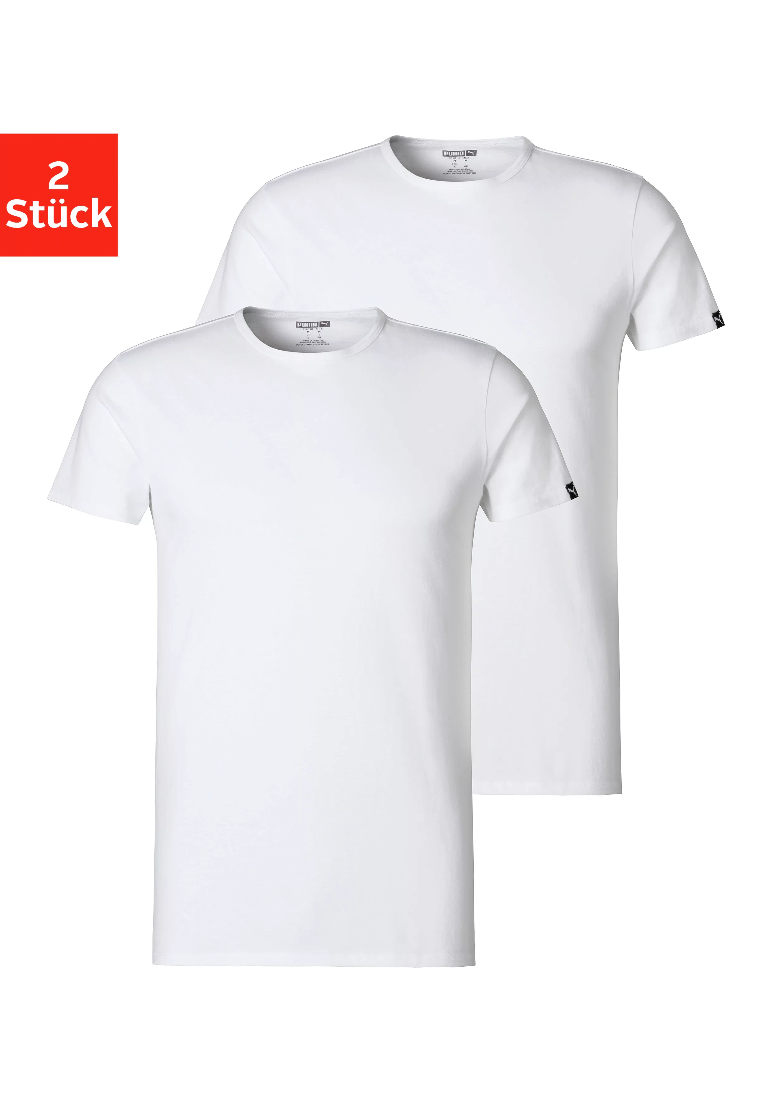 Puma 2-er Set Round Neck T-Shirts Weiß günstig online kaufen