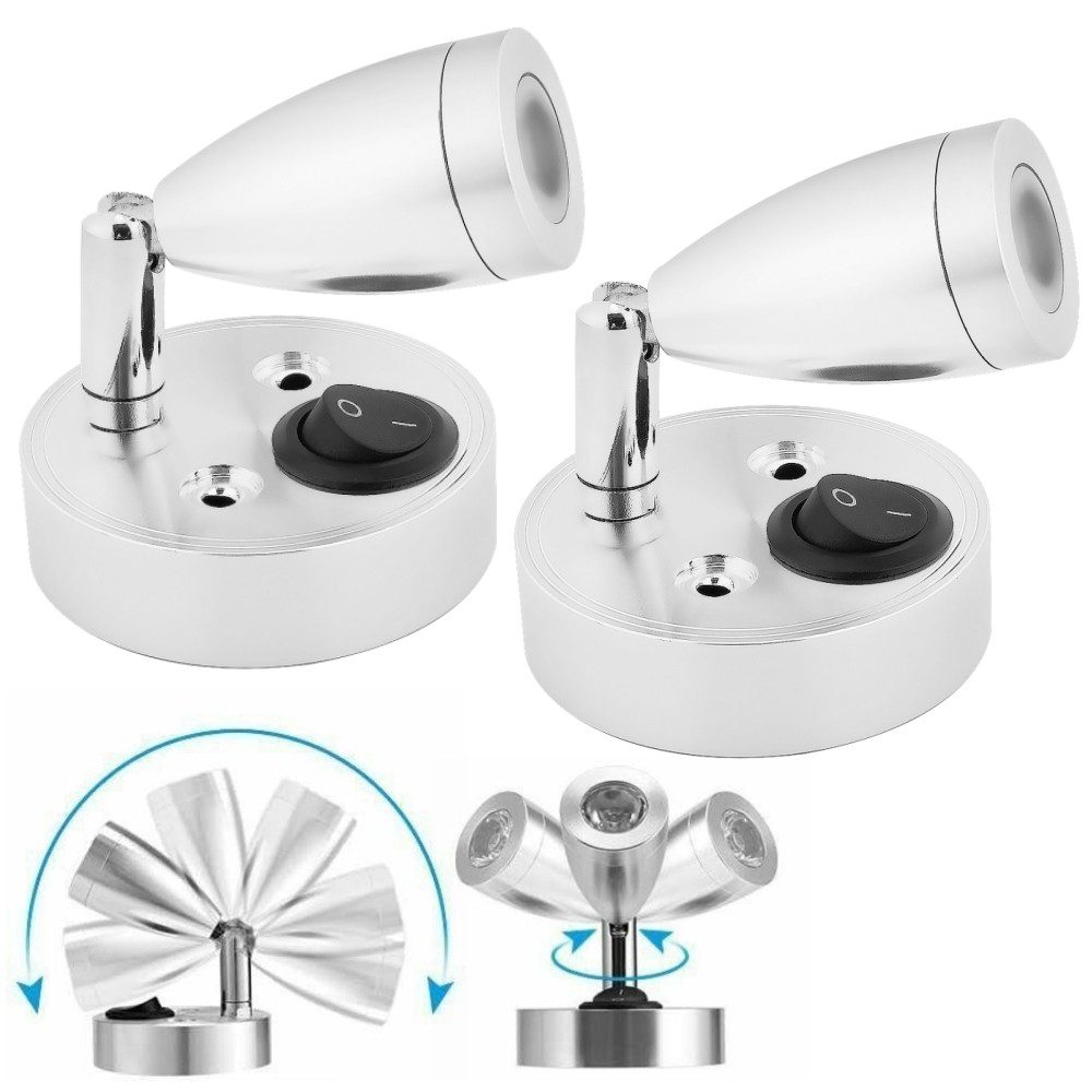 LETGOSPT Wandleuchte 2x 12V LED Leselampe günstig online kaufen