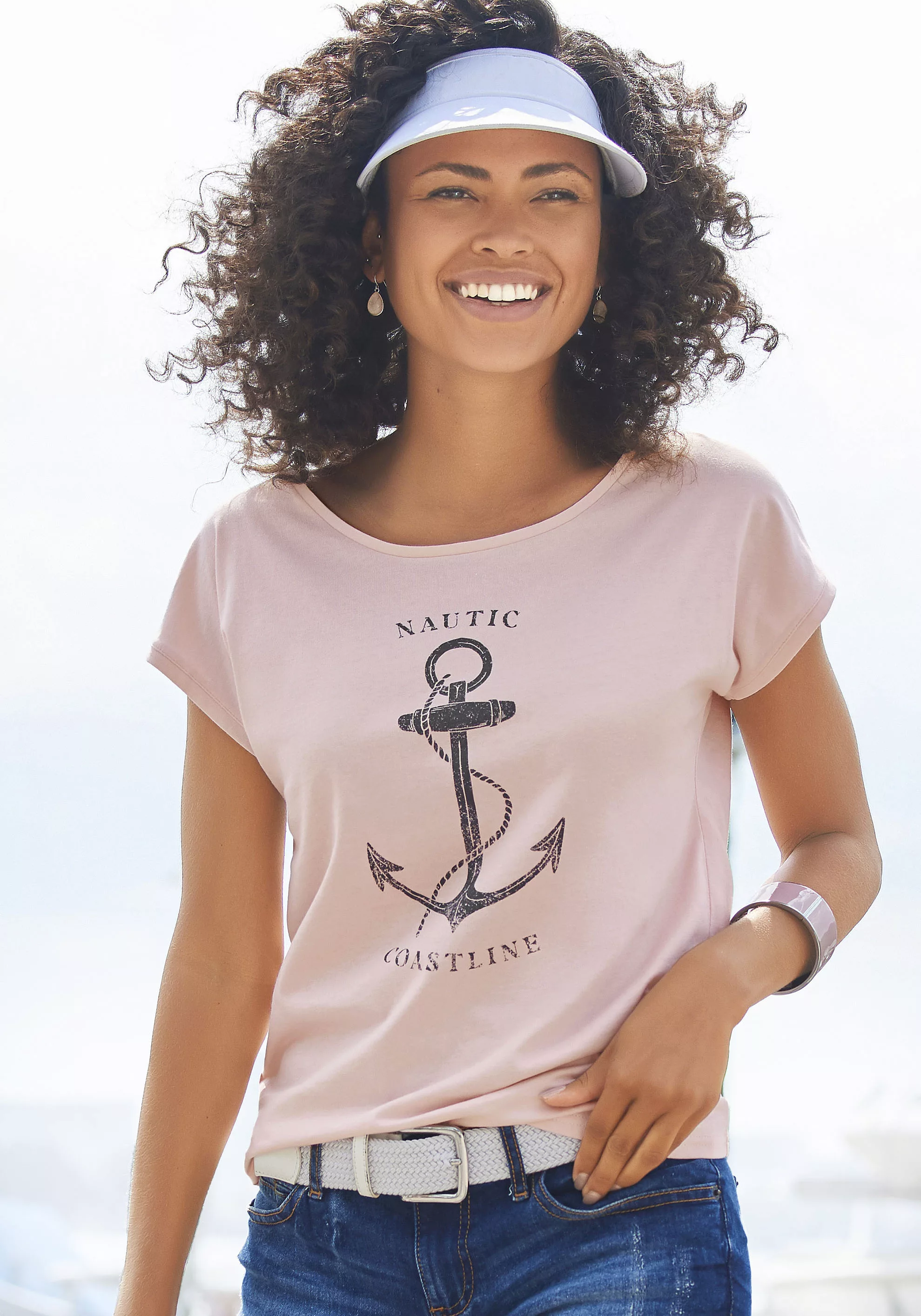 Beachtime T-Shirt, mit maritimen Druck vorn günstig online kaufen