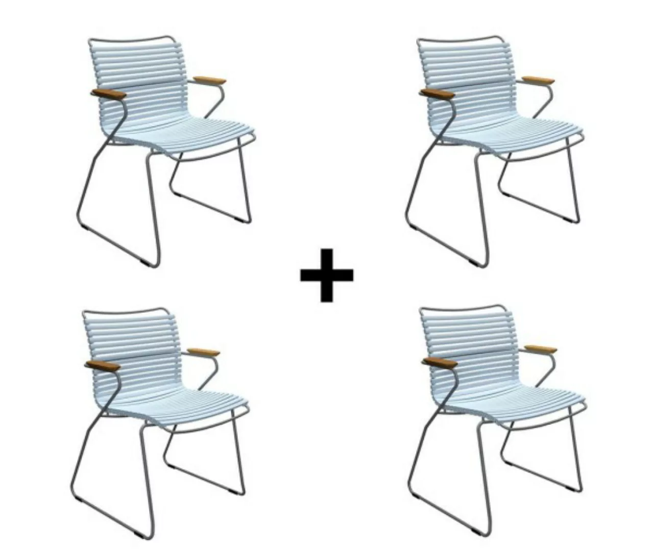 Sparset 4 tlg. Stuhl Click pastell hellblau günstig online kaufen