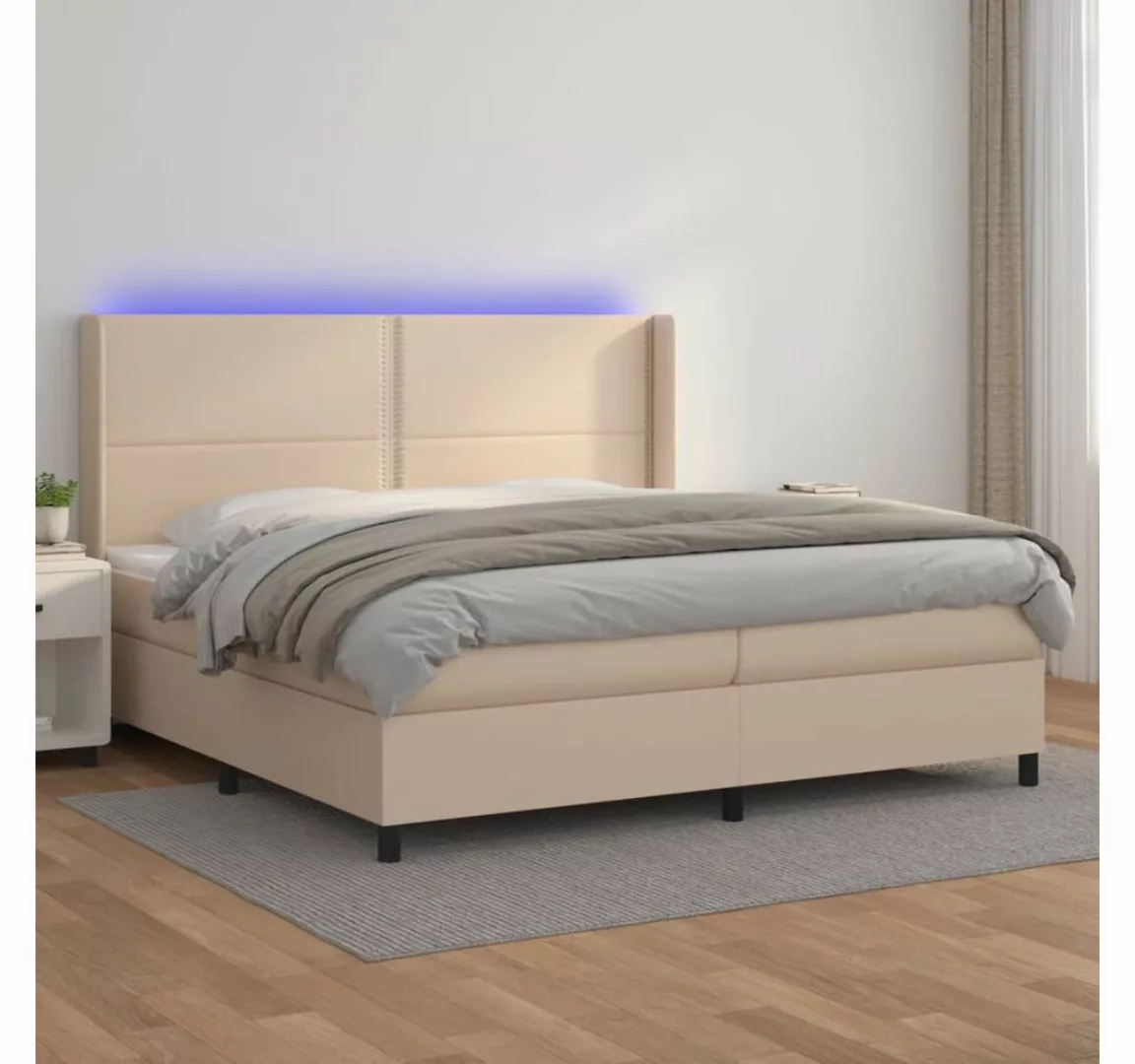 vidaXL Boxspringbett Boxspringbett mit Matratze und LED Kunstleder (200 x 2 günstig online kaufen