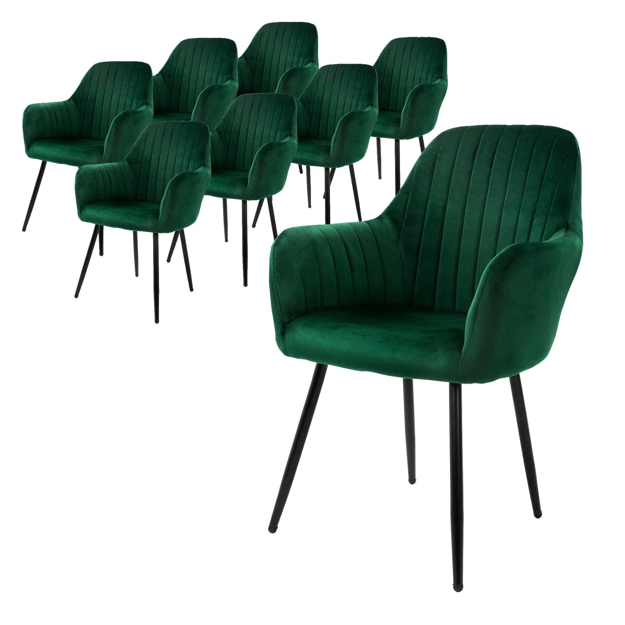 ML-Design | 8er-Set Esszimmerstühle Mari Samt günstig online kaufen