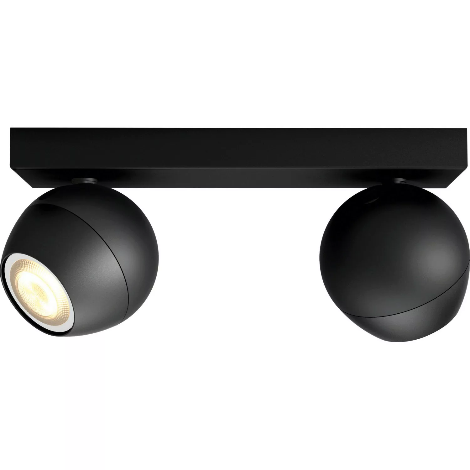 Philips Hue Bluetooth White Ambiance LED Deckenspot Buckram in Schwarz 2x 5 günstig online kaufen