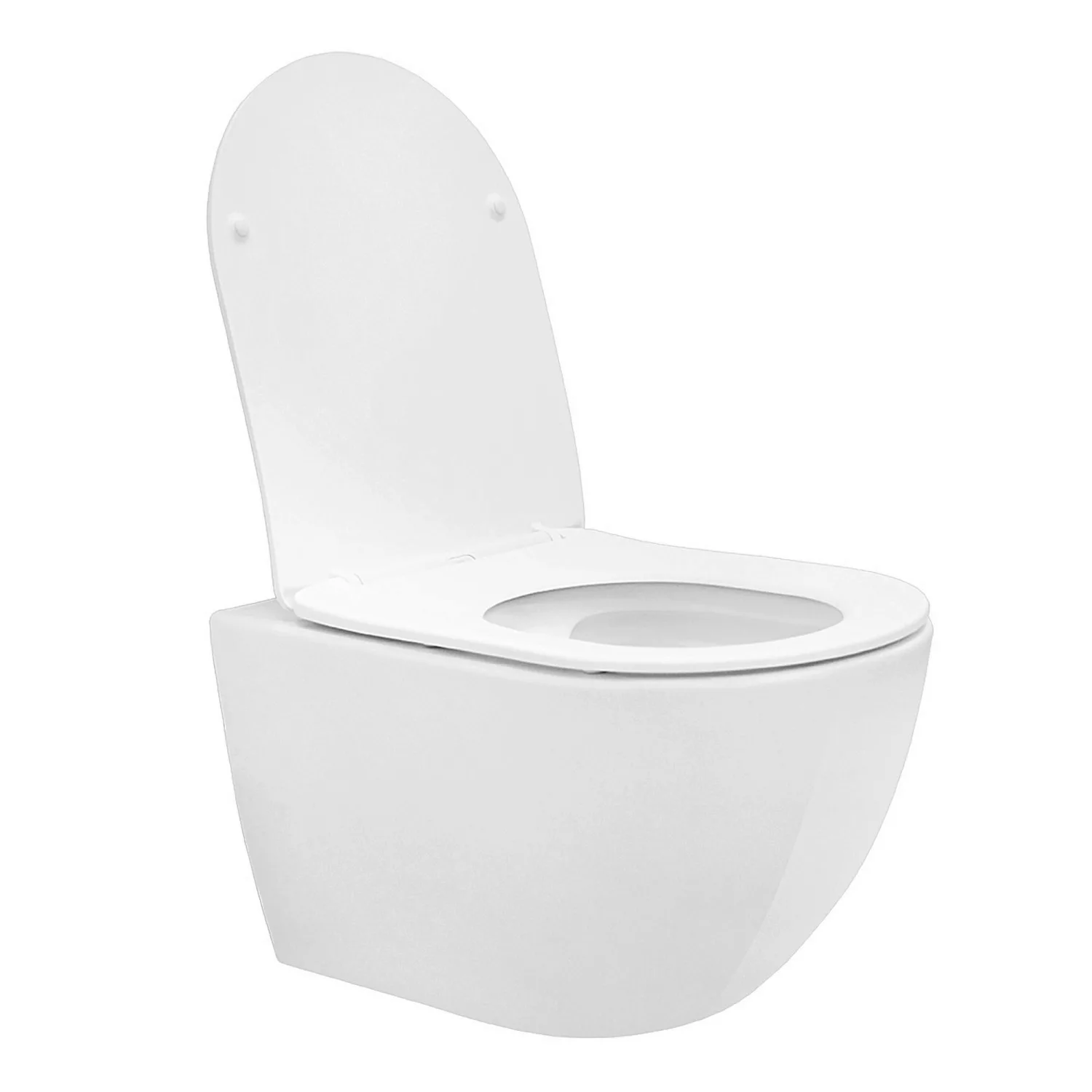 ECD Germany Spülrandloses Hänge WC Weiß Matt mit Abnehmbaren WC-Sitz Softcl günstig online kaufen