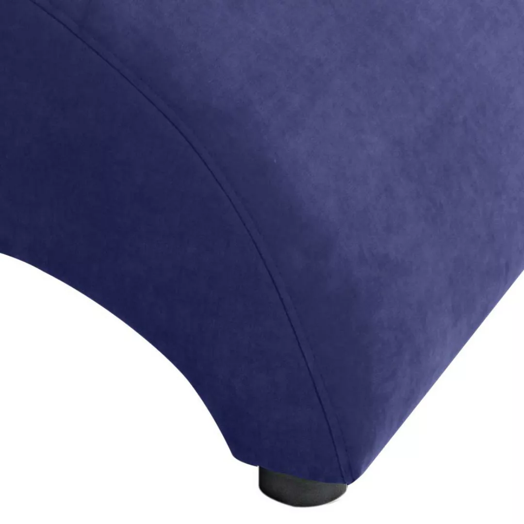 Sessel Beistellhocker in Blau Velours 52 cm breit - 37 cm hoch günstig online kaufen