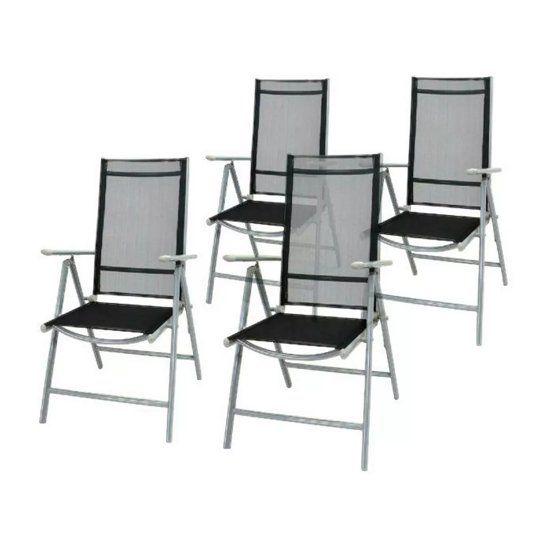 VCM Klappsessel 4er Set grau Aluminium B/H/T: ca. 56x105x65 cm günstig online kaufen