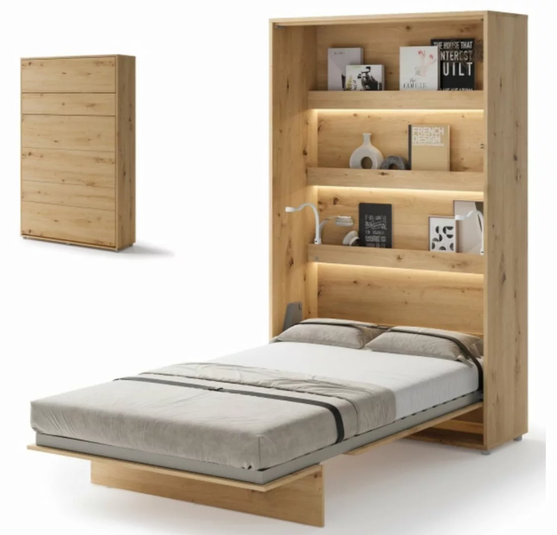 yourhouse24 Schrankbett Bed Concept Vertikal Gästebett Eiche Artisan 90/120 günstig online kaufen