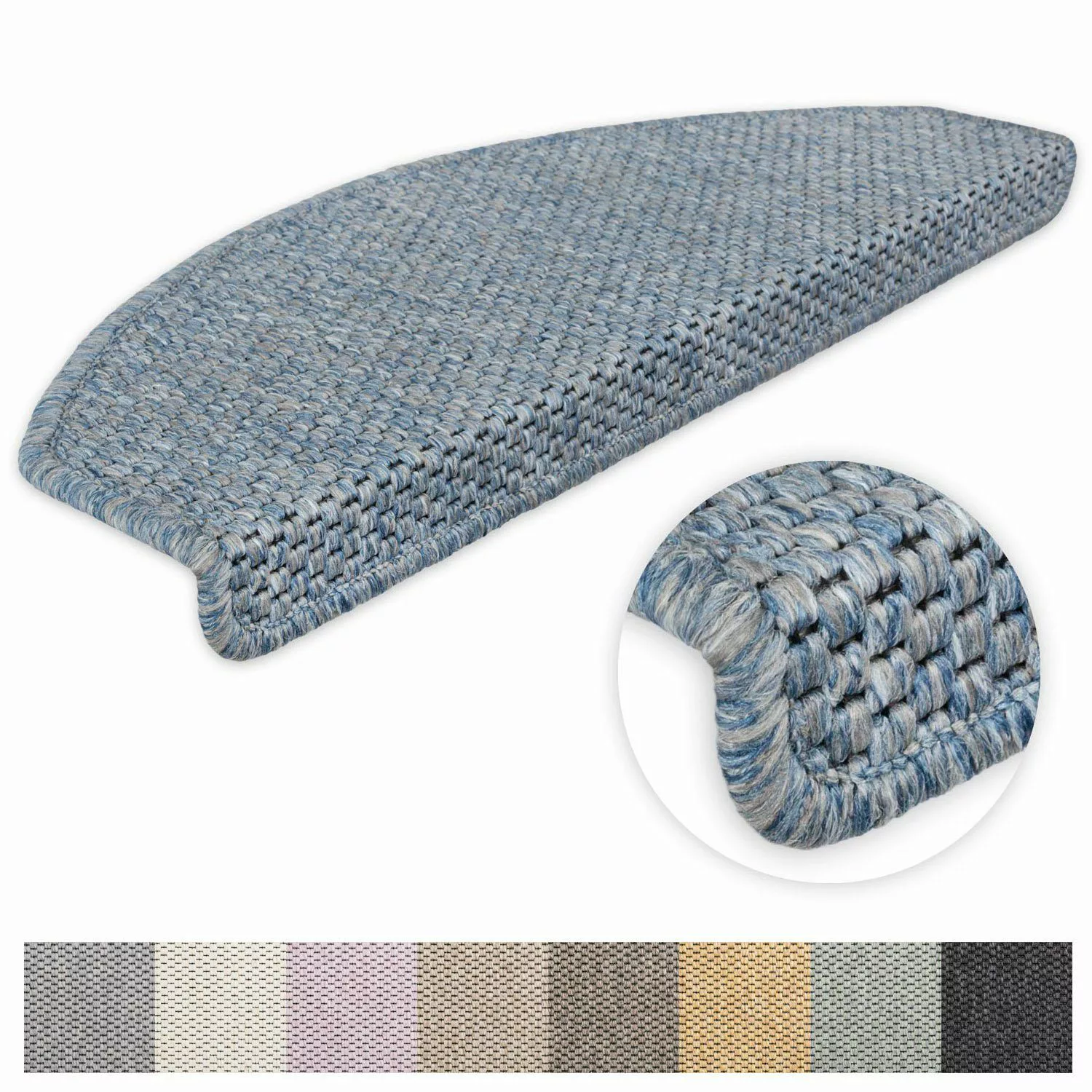 Metzker® Stufenmatte Stufenmatten Göteborg Halbrund Aquablau günstig online kaufen