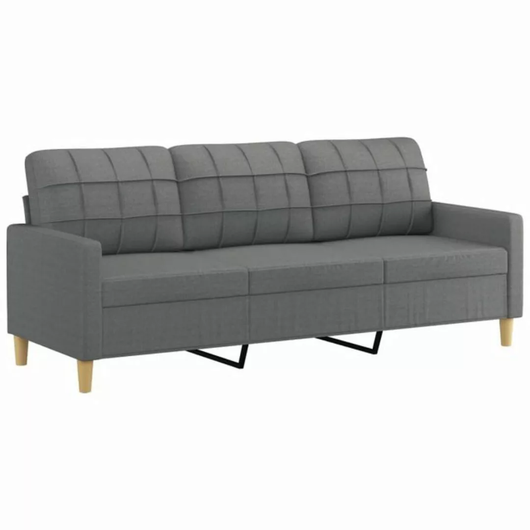 vidaXL Sofa 3-Sitzer-Sofa Couch Dunkelgrau 180 cm Stoff günstig online kaufen