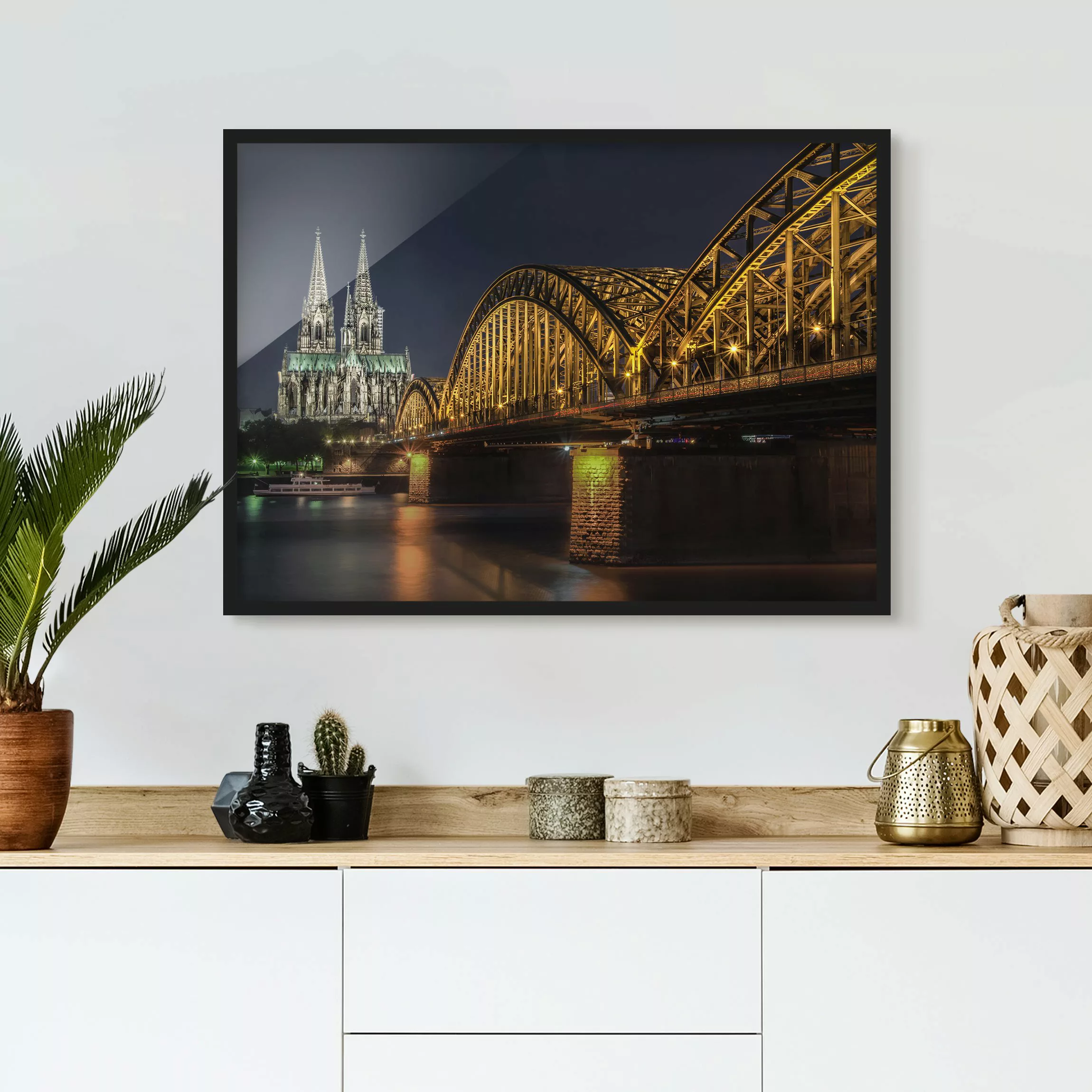 Bild mit Rahmen Architektur & Skyline - Querformat Kölner Dom günstig online kaufen