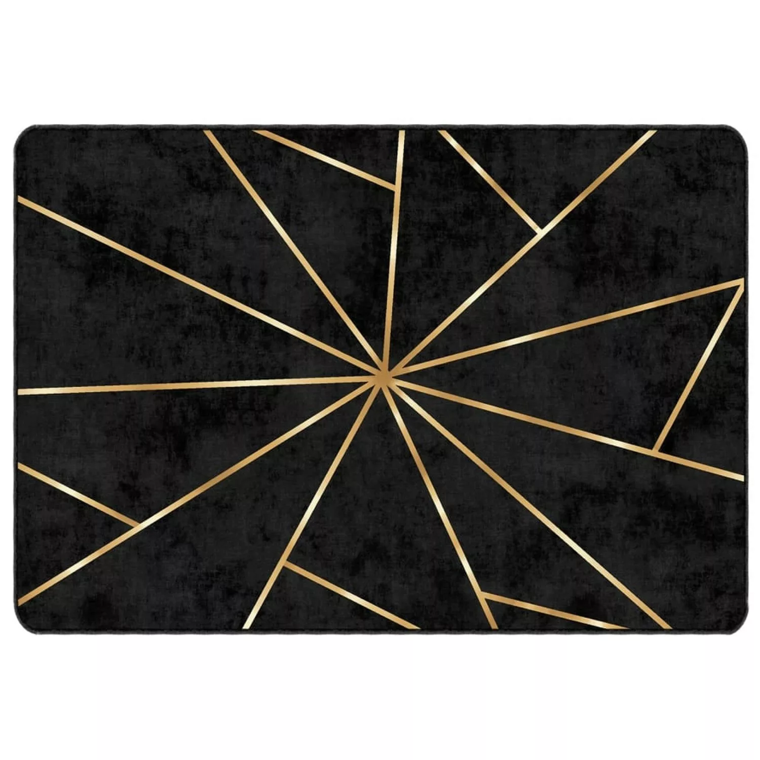 vidaXL Teppich Waschbar Schwarz Und Golden 120x180 Cm Rutschfest 1927559 günstig online kaufen