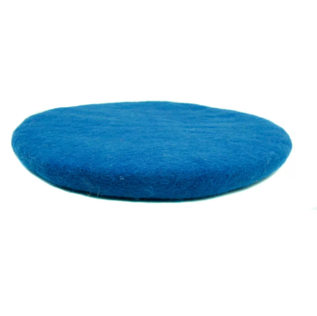Sitzkissen Aus Wolle Gefilzt, Rund 35cm, Verschiedene Blautöne günstig online kaufen