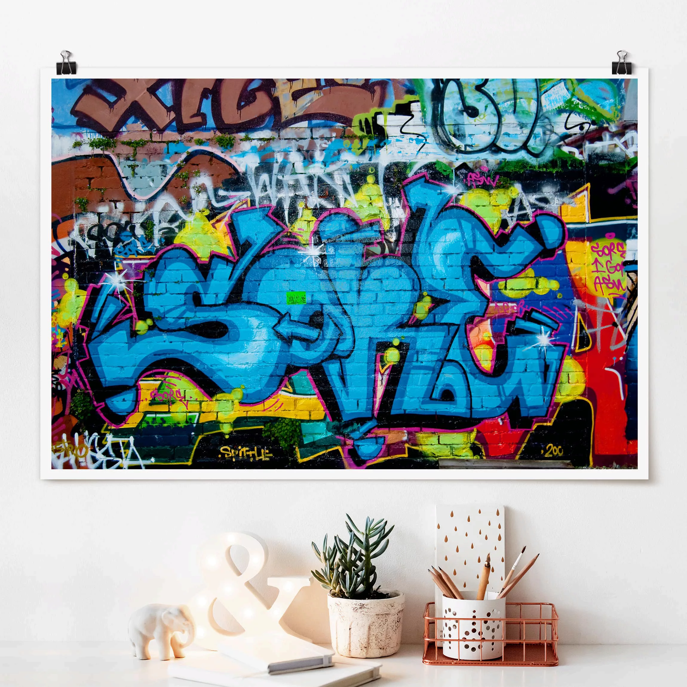 Poster Kinderzimmer - Querformat Colours of Graffiti günstig online kaufen