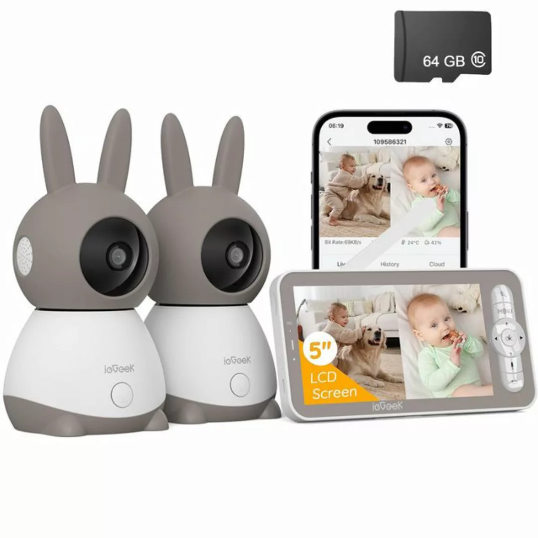 ieGeek Video-Babyphone Babyphone mit Kamera 2K/3MP 5 Zoll WiFi Video Babyph günstig online kaufen